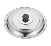 Couvercle Rond Multifonction pour Casserole Inox 29cm, Bouton | Acier Inoxydable et Plastique, Usage Maison, Compatible Wok et Cylindre, Accessoire la Cuisine Argenté