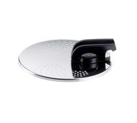 Tefal Ingenio Couvercle égouttoir acier inoxydable, Rangement facile, Multidiamètre, Compatible Ingenio, Compatible lave-vaisselle L9829402 Inox et Noir Couvercle égouttoir 14-20 cm