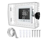 Couvercle thermostat avec fermeture avec protecteur transparent de serrure | Grand thermostat mural pour maison, bureau, école, hôpital, résidence universitaire, restaurant Pro