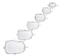 Westmark Lot de 6 couvercles fraîcheur carrés en silicone extensibles réutilisables pour différents récipients, y compris pour tranches de fruits, alternative durable - Silicone