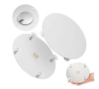 Couvercle universel pour écoulement de douche, Ø 190 mm, en acier inoxydable de 2,8 mm, montage par ventouse, compatible avec toutes les marques comme Viega, Grohe, Geberit, Dallmer, Wirquin, etc