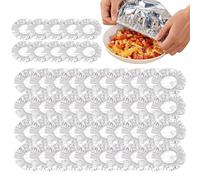 Couvercles Alimentaires Aluminium, 50 Pièces Couvercles Isolants Aluminium pour Assiettes, Film Étirable Réutilisable avec Élastique, Film Alimentaire Extensible Aluminiums, pour Fournitures Cuisine