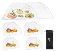 Couvercles anti-mouches XXL, lot de 6, couvercles alimentaires, 3 tailles, couvercle pliable pour gâteaux, moustiquaire, couvercle alimentaire, protection parfaite contre les mouches pour les aliments