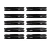 Couvercles de Bocal à Large Ouverture 70mm en Tôle Noire, Lot de 10