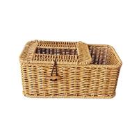Couvercles de boîte à mouchoirs multifonctionnels tissés à la Main avec Solution de Rangement à Domicile, Accessoire pour comptoir de Table de Salon, boîte à mouchoirs de Salon