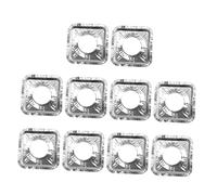 Couvercles de Brûleur de Cuisinière 10 Pièces en Aluminium Argenté | Résistance à Chaleur, Anti-huile et Réutilisable, Entretien Facile, pour Gazinière Four Électrique et Plan la Cuisine