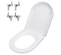 Couvercles de cuvette de toilette avec système de fermeture douce, forme D, matériau Duroplast, et système de fixation rapide