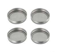Couvercles de germination en acier inoxydable de 70 mm pour bocaux en verre - 4 filtres pour haricots mungo, luzerne, brocoli, radis, kit de jardinage à la maison, argenté