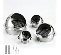 Couvercles De Ventilation Hémisphériques, Extracteur Externe De Ventilation | Ventilation Efficace, Grille À Persiennes Intégrée À 45°, Accessoires D'installation Inclus.(190 mm/7.5 in)