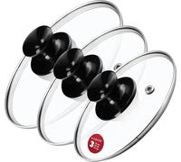 Couvercles en verre pour casseroles et poêles - Set de couvercles - 3 pièces - 16/18/20 cm - Universel - CE/UE