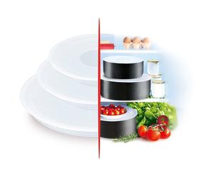 Couvercles INGENIO L9019222, set de 3 pc, pour la conservation des aliments, plastique, Tefal