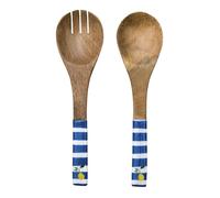 Home Deco Factory – Couverts à salade Dolce Vita KA0816 – Manguier, motif citron – Bleu Taille M