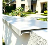 Couvertine de Muret Chapeau Couronnement Blanc Muret Jardin | Rehausse Muret Terrasse Enceinte Extérieure, Chapeau Clôture Muret Étanche Larmier(15x90cm/6x35in)