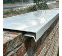 Couvertine de Muret Chapeau Mur Couvertine Étanche Clôture Parapet Blanc | Profilé D'égouttement Aluminium Recoupable Longueurs : 70 80 90 100 120 140 160 cm, Couvertine Robuste(18x200cm/7x79in)
