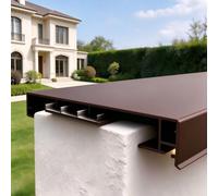 Couvertine de Muret Couvre-mur Marron Pour Muret Ou Clôture | Masque Les Bords Apparents De Brique Et De Béton ; Alliage D'aluminium Résistant À La Rouille ; Facile À Découper