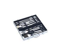 : Couverts à barbecue en acier inoxydable avec coffret en aluminium, 14 pièces