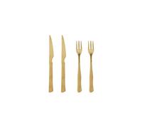 Couverts à steak en inox doré, lot de 4, 2 fourchettes, 2 couteaux, compatible lave-vaisselle - Bloomingville, Ollin - 22 cm