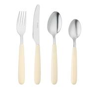 Couverts de bistro Grunwerg, ensemble de 16 pièces, acier inoxydable 18/0, manche arrondi, blanc