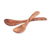 Couverts en bois d’olivier pour salade avec large poignée aux propriétés antibactériennes, Bois, 25 cm