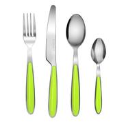Couverts en inox - EXZACT - 16 pièces - Poignées vertes - Compatible lave-vaisselle - Acier inoxydable