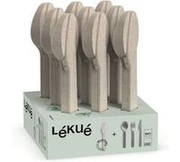 Couverts Inox To Go avec étui - Lékué - Beige - Fibre Naturelle Inox G
