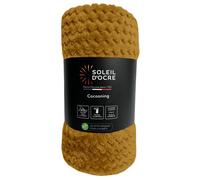 Couverture 220x240 cm COCOONING moutarde, par Soleil d'ocre