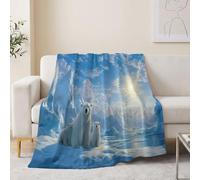 Couverture 220x240 cm, Plaid Polaire en flanelle Photographie De Nature pour adultes et enfants - Doux Plaid imprimée Animal Ours Polaire Calotte Glaciaire - Respirante Couverture pour Canapé Camping