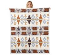 Couverture 75x100cm Enfant Western Boho Plaid Canape Aztèque Géométrique Couverture Polaire Flèche Tribal Ethnique Diamant Jetés de Lit Décoration Sud-Ouest Style Navajo