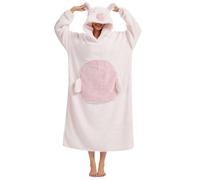 Couverture à Capuche Oversize Panda avec Manches Grande Poche Hoodie Plaid Sherpa Unisexe Wearable Blanket Long Animaux Hiver