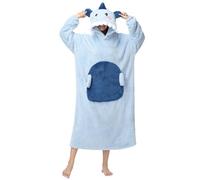 Couverture à Capuche Oversize Panda avec Manches Grande Poche Hoodie Plaid Sherpa Unisexe Wearable Blanket Long Animaux Hiver