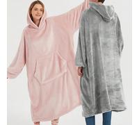 Couverture à capuche portable unisexe, couverture à capuche surdimensionnée extra-large, couverture en polaire douce et chaude avec manches et grandes poches, convient aux adultes, pour une utilisatio
