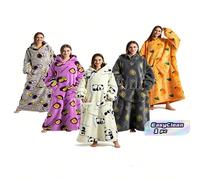 Couverture à capuche pour adulte en hiver, couverture surdimensionnée et portable en polyester doux avec imprimé TV, grande couverture à capuche de type sweatshirt, couverture à capuche extra-large po