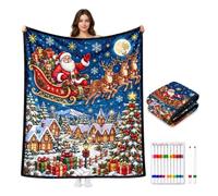 Couverture à colorier comme cadeau de Noël pour famille et enfants , Plaid | Couverture à colorier Noël 150x200cm, lavable réutilisable, activité en famille(150*200cm)