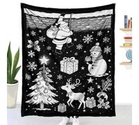 Couverture à Colorier DIY Flanelle (Flocon de neige,130x100cm) | Highdi Jeté de Canapé Adulte Créatif et Relaxant Douce Plaid à Colorier Noir et Blanc Lavable pour Fête Anniversaire Chambre