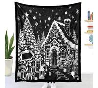 Couverture à Colorier DIY Flanelle (Hiver,130x100cm) | Highdi Jeté de Canapé Adulte Créatif et Relaxant Douce Plaid à Colorier Noir et Blanc Lavable pour Fête Anniversaire Chambre
