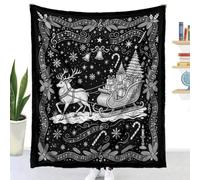 Couverture à Colorier DIY Flanelle (Note de musique,150x200cm) | Highdi Jeté de Canapé Adulte Créatif et Relaxant Douce Plaid à Colorier Noir et Blanc Lavable pour Fête Anniversaire Chambre