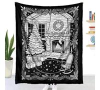 Couverture à Colorier DIY Flanelle (Note de musique,150x200cm) | Highdi Jeté de Canapé Adulte Créatif et Relaxant Douce Plaid à Colorier Noir et Blanc Lavable pour Fête Anniversaire Chambre
