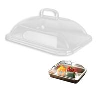 Couverture anti-éclaboussures pour nourriture, couvercle en acrylique, plateau rectangulaire à garder les aliments, avec poignée transparente et protection pour les bols de cuisine