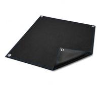 Couverture Anti feu 80x60 cm avec œillets Tapis de Protection Thermique, Couverture Ignifuge en Fibre de Verre avec revêtement en Silicone Noir pour Atelier, Garage, Barbecue et travaux métalliques