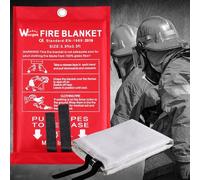 Couverture Anti feu de Survie - Couverture Anti-feu en Fibre de Verre d'urgence pour la Survie Protection Ignifuge et Isolation Thermique 1,0m x 1,0m, Applicable à Cuisine, Barbecue, Voiture, Camping