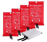 Couverture anti feu de survie - Couverture anti-feu en fibre de verre d'urgence pour la survie protection ignifuge et isolation thermique 1,0m x 1,0m, applicable à Cuisine, Barbecue, Voiture, Camping
