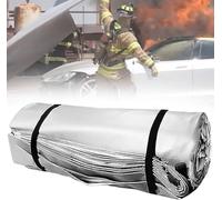 Couverture Anti-Feu Pour Voiture,Couverture De Survie Double Face En Silicone,Couverture Extinction D'incendie Réutilisable En Fibre Verre (Résistance à 1100°c) Pour Feux De Batterie 6x8m/19.7x26.2ft