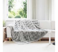 Couverture antidérapante en fausse de lapin Polyester Douillette chaude vidaXL v