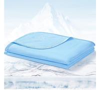 Couverture auto-refroidissante - Couverture d'été - Pour un sommeil frais - Design double face - 200x220 cm - Bleu