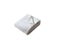 Couverture AZURA imitiation fourrure 2 tons et flanelle - 220 x 180 cm - Blanc