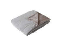 Couverture AZURA imitiation fourrure 2 tons et flanelle - 220 x 180 cm - Gris