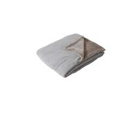 Couverture AZURA imitiation fourrure 2 tons et flanelle - 220 x 180 cm - Gris