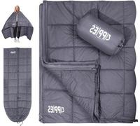 Couverture carrée Kampzelt - Isolation 3 couches - 3M Thinsulate - Taille queen - Gris foncé