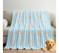 Couverture Cartoon Académique Lapin Carreaux pour Femme Homme, Couverture en Peluche Super Douce en Flanelle - décoration de Chambre d'enfant, 150cm x 200cm
