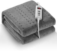 Couverture Chauffante 150 x 80 cm, Chauffe-lit Électrique avec 10 Niveaux de Température et Arrêt Automatique de 1 à 9 Heures, Fixation Facile sur le Lit et Le Matelas, Lavable en Machine